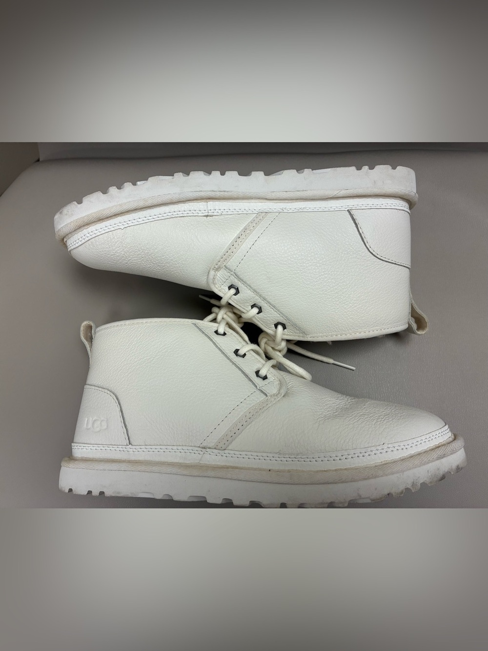 UGG Neumel Chukka Boots White Leather Men’s Size 9